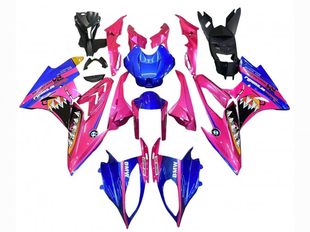 Großhandel BMW S1000RR Motorrad Verkleidung 2015-2016 - Rosa Blau Hai
