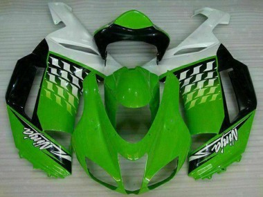 Großhandel Kawasaki ZX6R Motorrad Verkleidung 2007-2008 - Grun Weiss Ninja