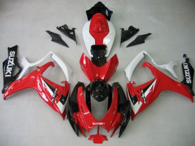 Großhandel Suzuki GSXR 600 / GSXR 750 Motorrad Verkleidung 2006-2007 - Weiss Rot Glanzendes Schwarz