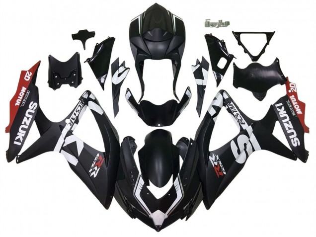 Großhandel Suzuki GSXR 600 / GSXR 750 Motorrad Verkleidung 2008-2010 - Matt Schwarz Rot Weiss