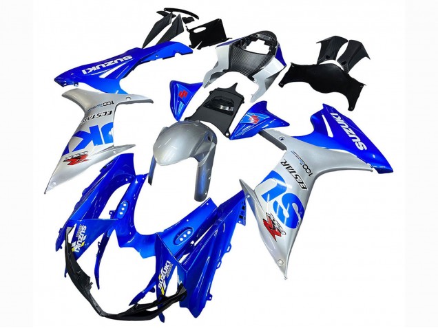 Großhandel Suzuki GSXR 600 / GSXR 750 Motorrad Verkleidung 2011-2024 - Blau Silber Ecstar