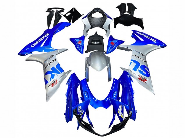 Großhandel Suzuki GSXR 600 / GSXR 750 Motorrad Verkleidung 2011-2024 - Blau Silber Ecstar