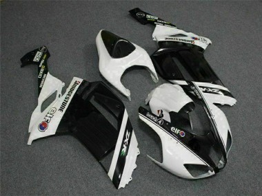 Großhandel Kawasaki ZX6R Motorrad Verkleidung 2007-2008 - Schwarz Weiss Elf