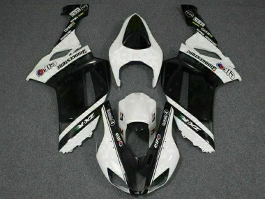 Großhandel Kawasaki ZX6R Motorrad Verkleidung 2007-2008 - Schwarz Weiss Elf