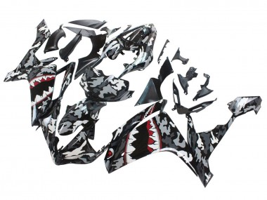 Großhandel Yamaha YZF 1000 R1 Motorrad Verkleidung 2007-2008 - Grau Weiss Camouflage Hai