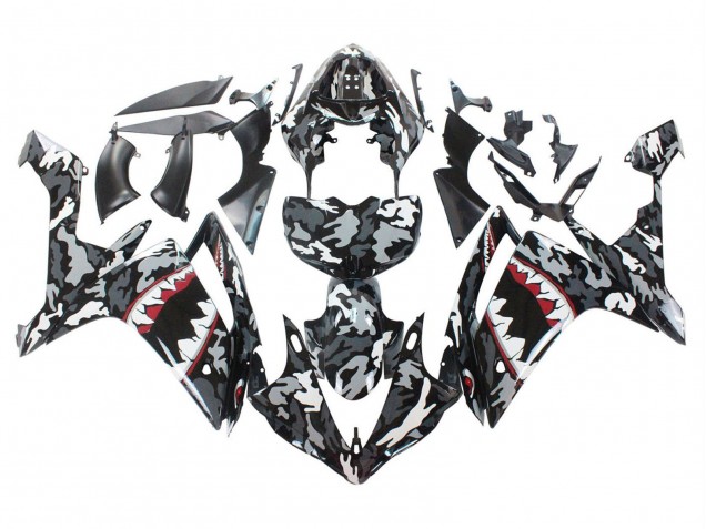 Großhandel Yamaha YZF 1000 R1 Motorrad Verkleidung 2007-2008 - Grau Weiss Camouflage Hai