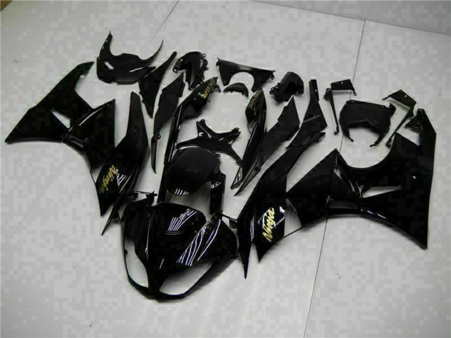 Großhandel Kawasaki ZX6R Motorrad Verkleidung 2009-2012 - Glanzendes Schwarz Gold Ninja