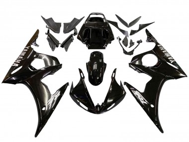 Großhandel Yamaha YZF R6 Motorrad Verkleidung 2003-2004 - Glanzendes Schwarz Weiss Aufkleber