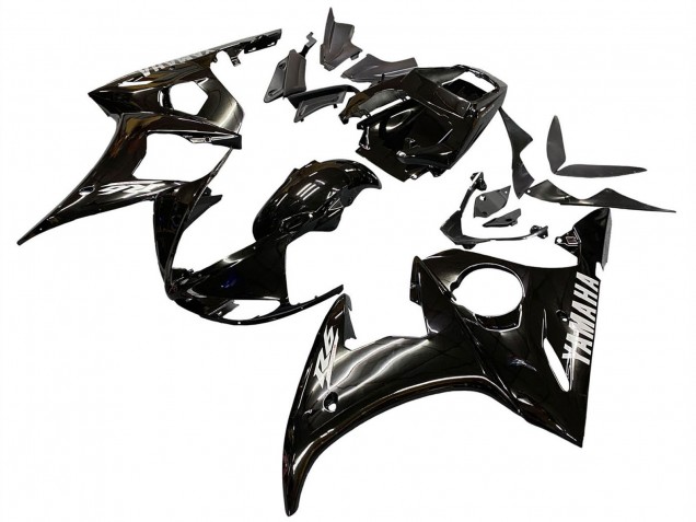 Großhandel Yamaha YZF R6S Motorrad Verkleidung 2006-2009 - Glanzendes Schwarz Weiss Aufkleber