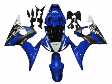 Großhandel Yamaha YZF R6 Motorrad Verkleidung 2003-2004 - Blau Weiss Glanzendes Schwarz Yamalube