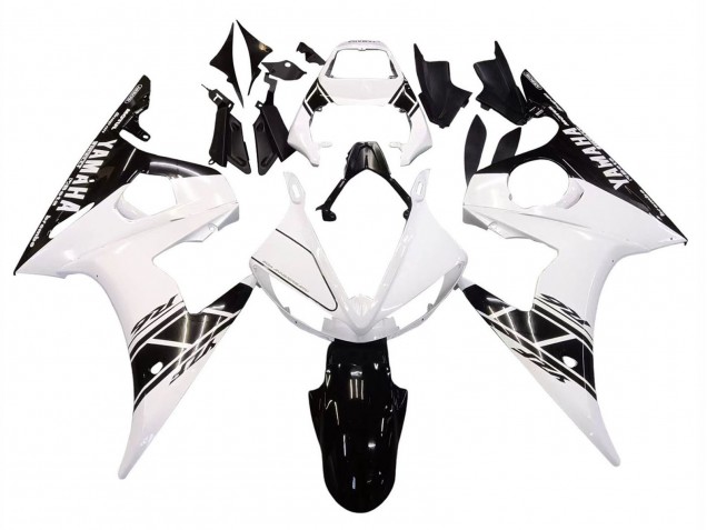 Großhandel Yamaha YZF R6 Motorrad Verkleidung 2003-2004 - Weiss Glanzendes Schwarz
