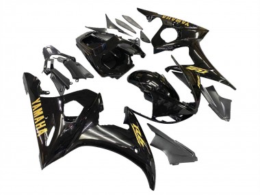 Großhandel Yamaha YZF R6 Motorrad Verkleidung 2003-2004 - Glanzendes Schwarz Gold Aufkleber