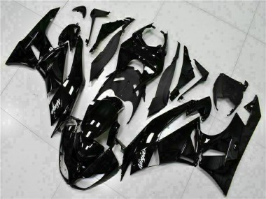 Großhandel Kawasaki ZX6R Motorrad Verkleidung 2009-2012 - Glanzendes Schwarz Weiss Ninja