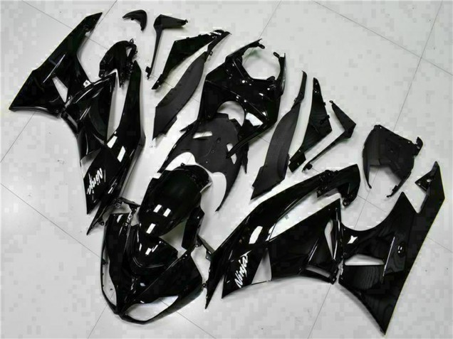 Großhandel Kawasaki ZX6R Motorrad Verkleidung 2009-2012 - Glanzendes Schwarz Weiss Ninja