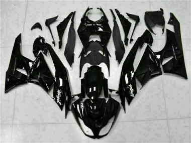 Großhandel Kawasaki ZX6R Motorrad Verkleidung 2009-2012 - Glanzendes Schwarz Weiss Ninja