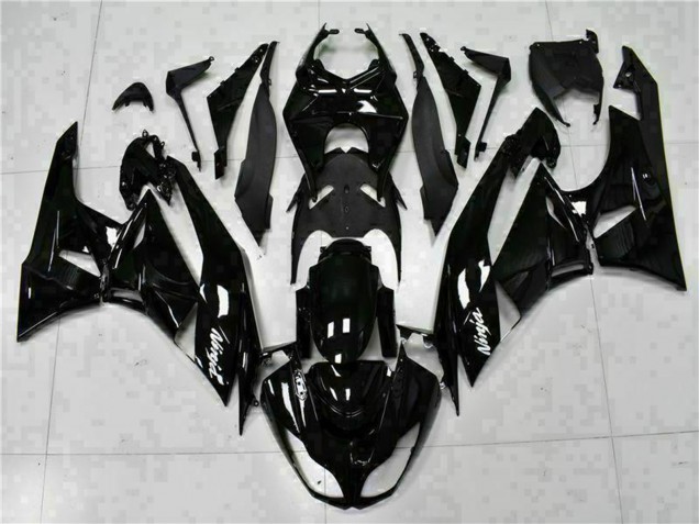 Großhandel Kawasaki ZX6R Motorrad Verkleidung 2009-2012 - Glanzendes Schwarz Weiss Ninja