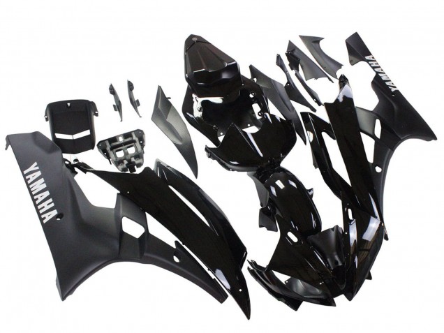 Großhandel Yamaha YZF 600 R6 Motorrad Verkleidung 2006-2007 - Glanzendes Schwarz Matt Schwarz