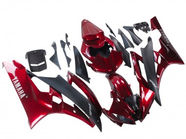 Großhandel Yamaha YZF 600 R6 Motorrad Verkleidung 2006-2007 - Rot Matt Schwarz