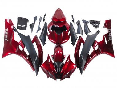 Großhandel Yamaha YZF 600 R6 Motorrad Verkleidung 2006-2007 - Rot Matt Schwarz
