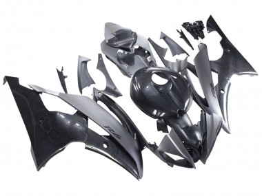 Großhandel Yamaha YZF 600 R6 Motorrad Verkleidung 2008-2016 - Grau Schwarz Carbonfaser Stil
