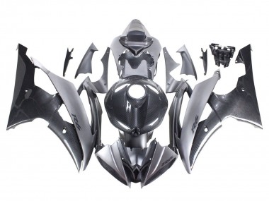 Großhandel Yamaha YZF 600 R6 Motorrad Verkleidung 2008-2016 - Grau Schwarz Carbonfaser Stil
