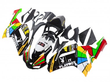 Großhandel Kawasaki ZX6R Motorrad Verkleidung 2007-2008 - Bunt Playboy 223