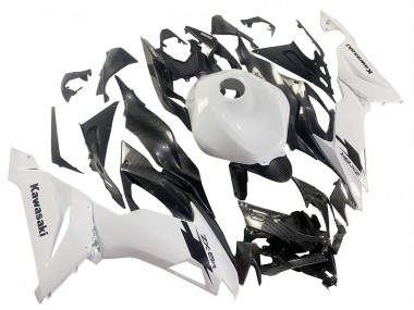 Großhandel Kawasaki ZX6R Motorrad Verkleidung 2019-2022 - Weiss Schwarz Carbonfaser