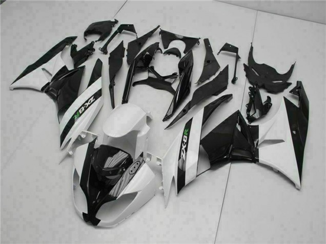 Großhandel Kawasaki ZX6R Motorrad Verkleidung 2009-2012 - Glanzendes Schwarz Weiss