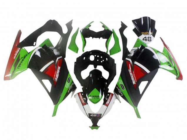 Großhandel Kawasaki EX300 Motorrad Verkleidung 2013-2024 - Grun Weiss Rot Schwarz Elf