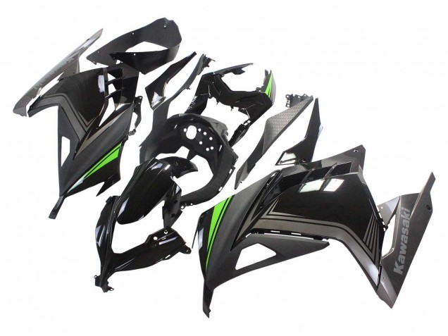 Großhandel Kawasaki EX300 Motorrad Verkleidung 2013-2024 - Glanzendes Schwarz Matt Schwarz Grun