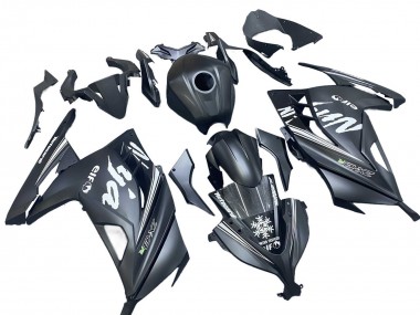 Großhandel Kawasaki EX300 Motorrad Verkleidung 2013-2024 - Matt Schwarz Weiss Elf Schnee
