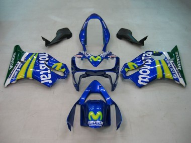 Großhandel Honda CBR600 F4i Motorrad Verkleidung 2004-2007 - Blau Gelb Grun MoviStar