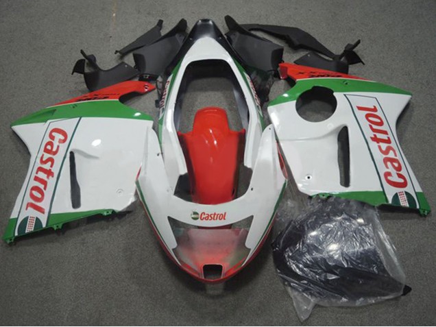 Großhandel Honda CBR1100XX Blackbird Motorrad Verkleidung 1996-2007 - Weiss Rot Grun Castrol