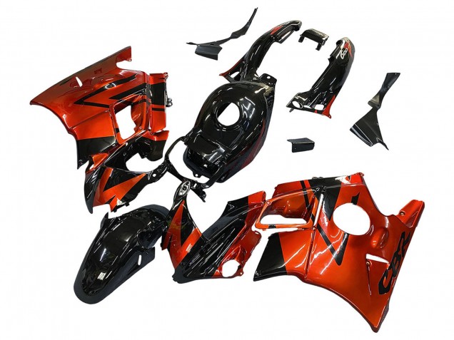 Großhandel Honda CBR600 F2 Motorrad Verkleidung 1991-1994 - Orange Glanzendes Schwarz