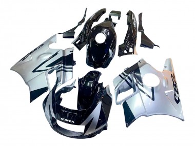 Großhandel Honda CBR600 F2 Motorrad Verkleidung 1991-1994 - Silber Glanzendes Schwarz