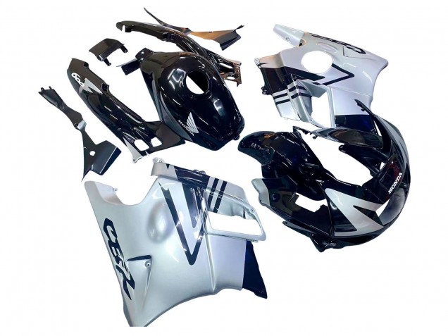 Großhandel Honda CBR600 F2 Motorrad Verkleidung 1991-1994 - Silber Glanzendes Schwarz