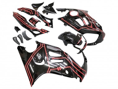 Großhandel Honda CBR600 F3 Motorrad Verkleidung Kit 1997-1998 - Rot Glanzendes Schwarz