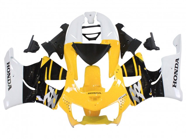 Großhandel Honda CBR900RR 919 Motorrad Verkleidung 1998-1999 - Weiss Gelb Glanzendes Schwarz