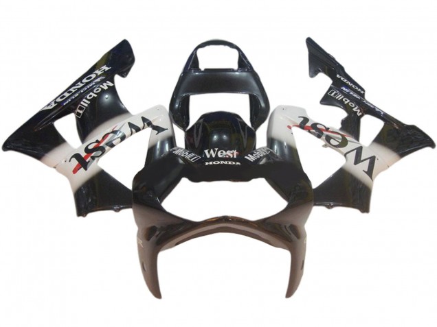 Großhandel Honda CBR900RR 929 Motorrad Verkleidung 2000-2001 - Glanzendes Schwarz Weiss West