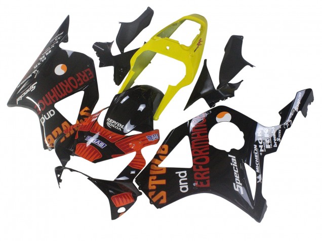 Großhandel Honda CBR900RR 954 Motorrad Verkleidung 2002-2003 - Gelb Rot Glanzendes Schwarz Repsol Rossi