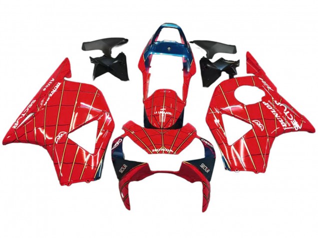 Großhandel Honda CBR900RR 954 Motorrad Verkleidung 2002-2003 - Rot Dunkel Blau Dunlop