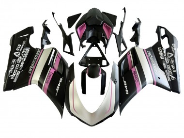Großhandel Ducati 848 Motorrad Verkleidung 2007-2014 - Weiss Rosa Glanzendes Schwarz Connie