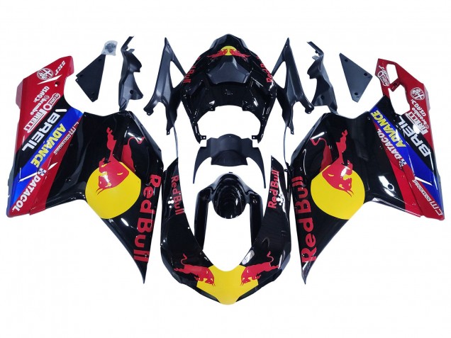 Großhandel Ducati 848/1098/1198 Motorrad Verkleidung 2007-2014 - Glanzendes Schwarz Gelb Blau Red Bull