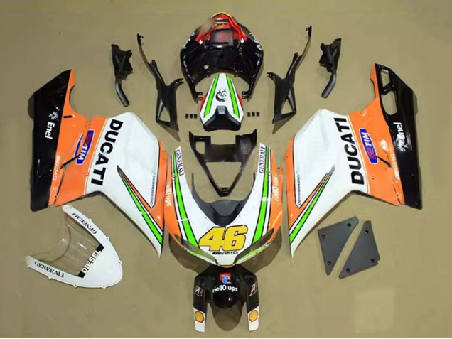 Großhandel Ducati 848/1098/1198 Motorrad Verkleidung 2007-2014 - Weiss Orange Grun Glanzendes Schwarz Tim 46