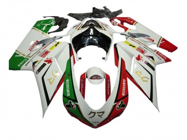Großhandel Ducati 848/1098/1198 Motorrad Verkleidung 2007-2014 - Weiss Rot Grun Accossato