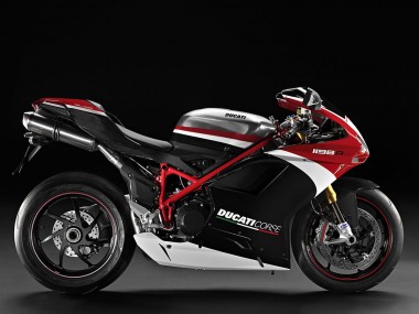 Großhandel Ducati 848/1098/1198 Motorrad Verkleidung 2007-2014 - Weiss Rot Glanzendes Schwarz