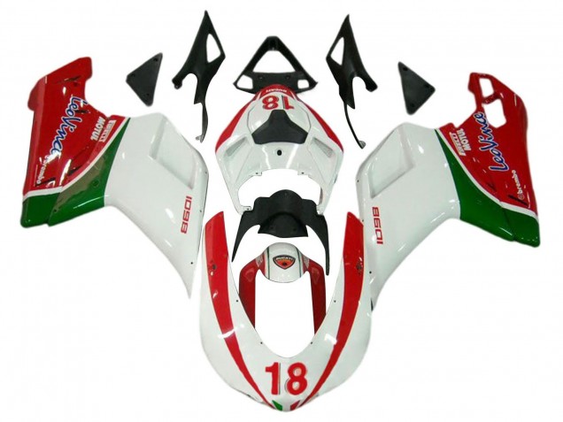 Großhandel Ducati 848/1098/1198 Motorrad Verkleidung 2007-2014 - Weiss Rot Grun 18