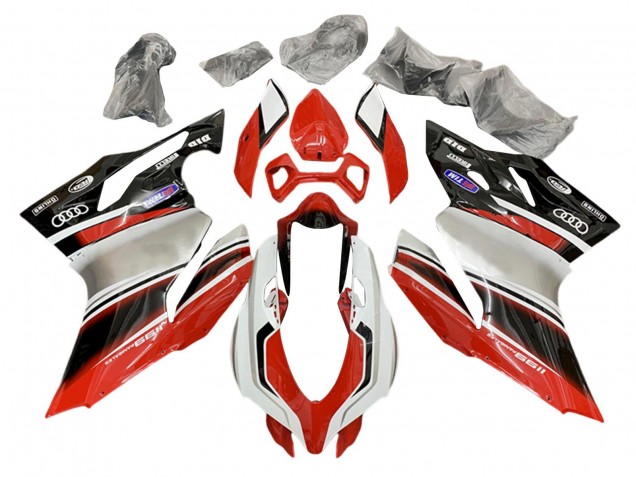 Großhandel Ducati 1199 Motorrad Verkleidung 2011-2014 - Silber Rot Glanzendes Schwarz