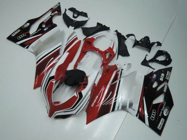 Großhandel Ducati Panigale 899 Motorrad Verkleidung 2011-2014 - Weiss Rot Glanzendes Schwarz