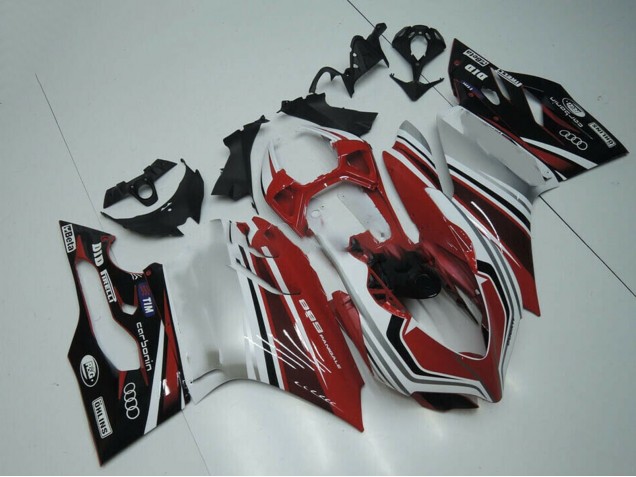 Großhandel Ducati Panigale 899 Motorrad Verkleidung 2011-2014 - Weiss Rot Glanzendes Schwarz